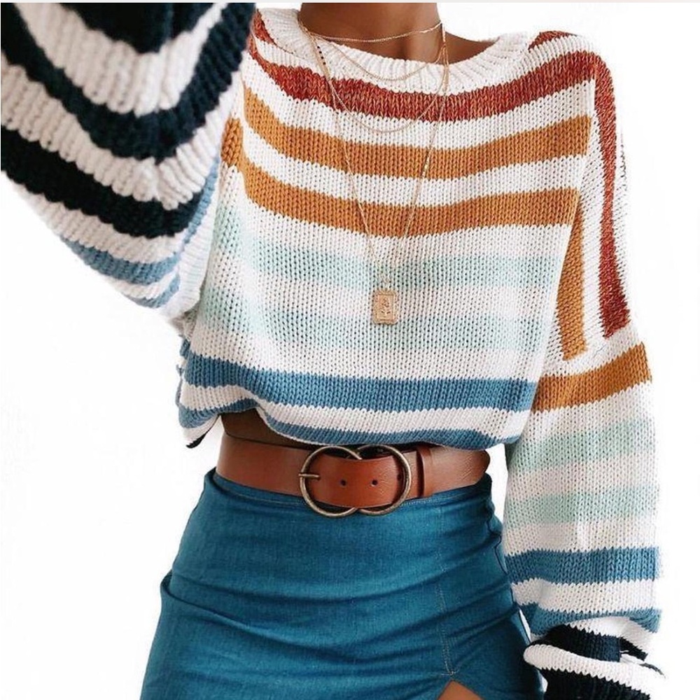Colorful striped sweater